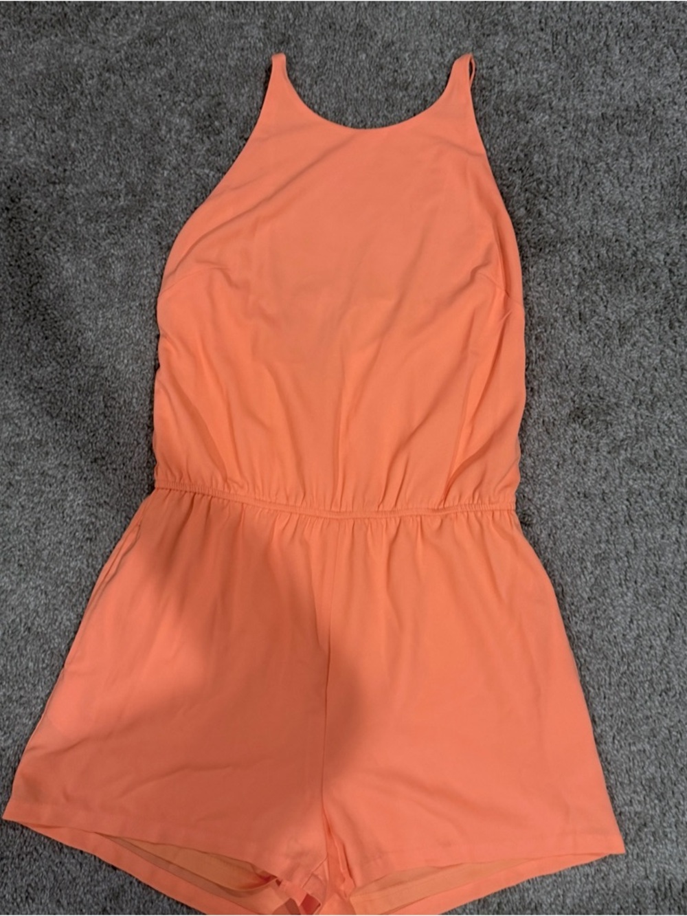 Women’s Coral Orange Pull-On Romper